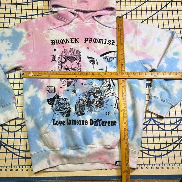 Broken Promises Hoodie Size Medium Love Someone Different Tye Die Pullover - Picture 8 of 8